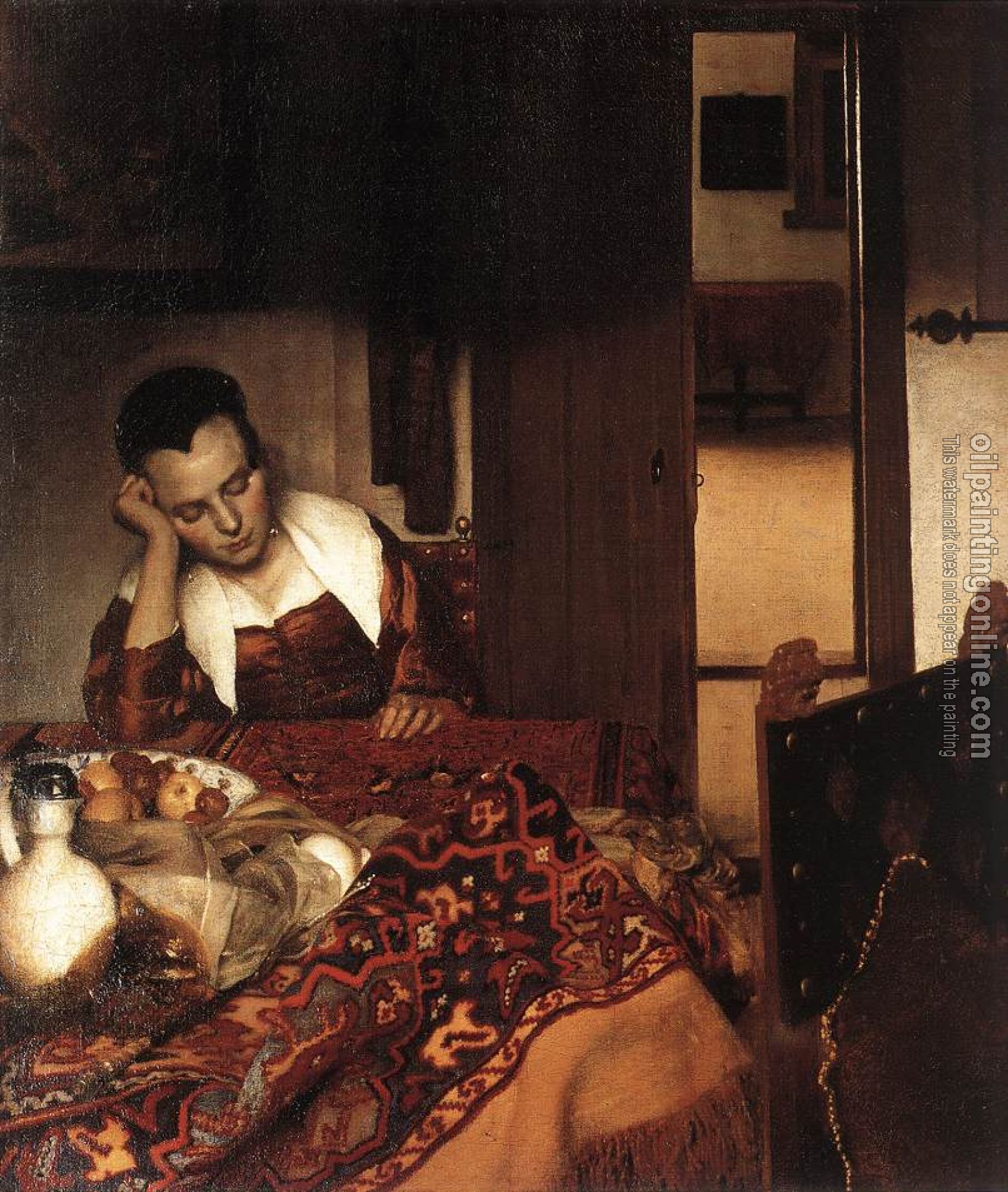 Vermeer, Jan - A Woman Asleep at Table